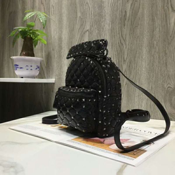 Valentino Women Rockstud Spike Mini Backpack in Nappa Leather-Black (6)