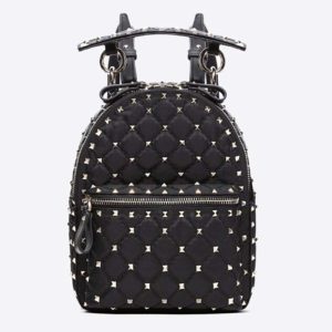 Valentino Women Rockstud Spike Mini Backpack in Nappa Leather-Black