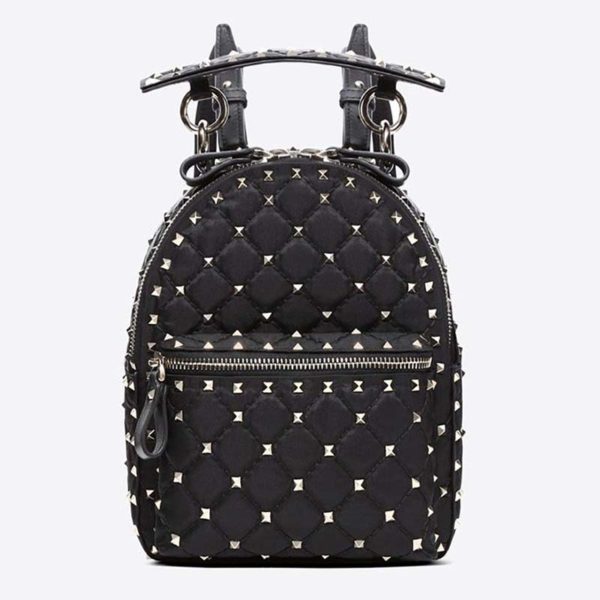 Valentino Women Rockstud Spike Mini Backpack in Nappa Leather-Black (8)
