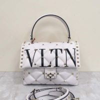 Valentino Women Rockstud Spike.it Medium Chain Bag in Leather-White