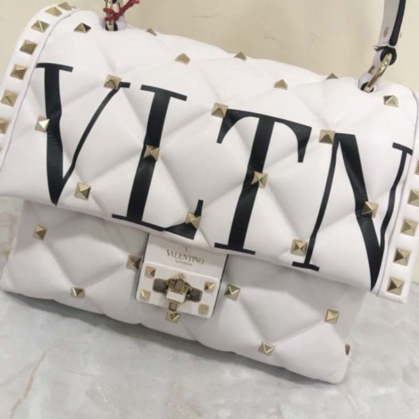 Valentino Women Rockstud Spike.it Medium Chain Bag Leather-White (3)