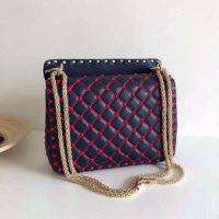 Valentino Women Shoulder bags in Quilted Nappa Leather-Blue