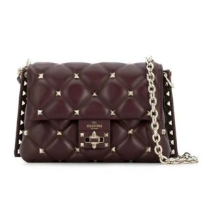 Valentino Women Small Candystud Chain Bag-Maroon