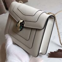 Bvlgari Women Flap Cover Bag Serpenti Forever in White Agate Calf Leather 1