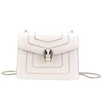 Bvlgari Women Flap Cover Bag Serpenti Forever in White Agate Calf Leather 1