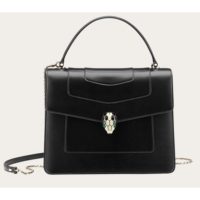 Bvlgari Women Large Flap Cover Bag “Serpenti Forever” in Calf Leather 1