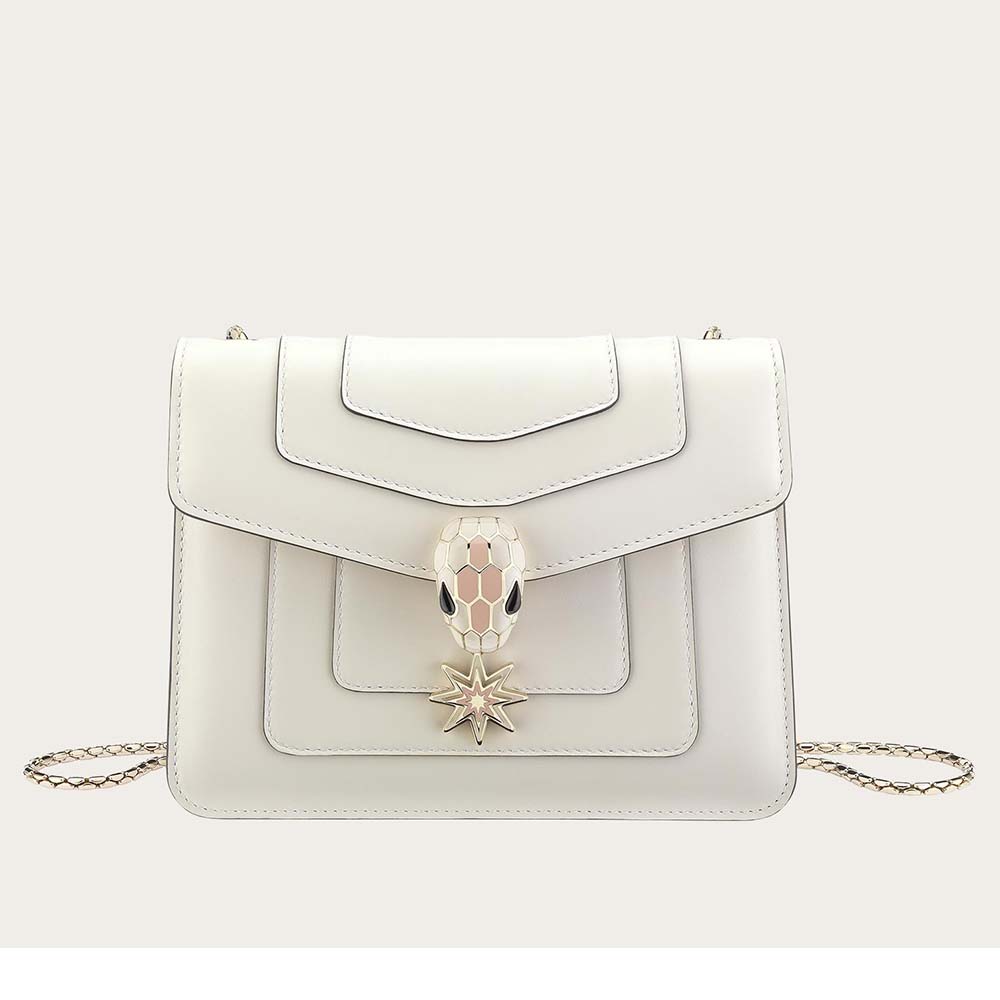 Bvlgari Women Serpenti Forever Pop Wishes in White Agate Calf Leather 1