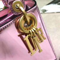 Dior Mini Lady Dior Bag with Chain in Pink Metallic Calfskin 1
