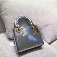 Dior Mini Lady Dior Bag With Chain in Silver-Tone Metallic Calfskin 1