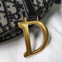 Dior Women Dior Oblique Saddle Bag-Navy 1