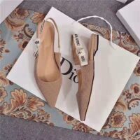 Dior Women J’adior Ballet Flat in Technical Canvas-Sandy 1