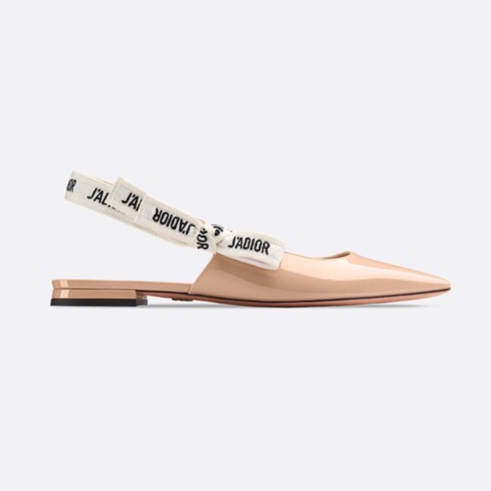 Dior Women J’adior Patent Calfskin Ballet Pump in 1cm Heel-Sandy 1