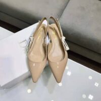 Dior Women J’adior Patent Calfskin Ballet Pump in 1cm Heel-Sandy 1