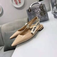 Dior Women J’adior Patent Calfskin Ballet Pump in 1cm Heel-Sandy 1