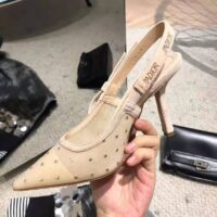 Dior Women J’adior Plumetis Slingback Pump with Strass 10cm Heel-Sandy 1
