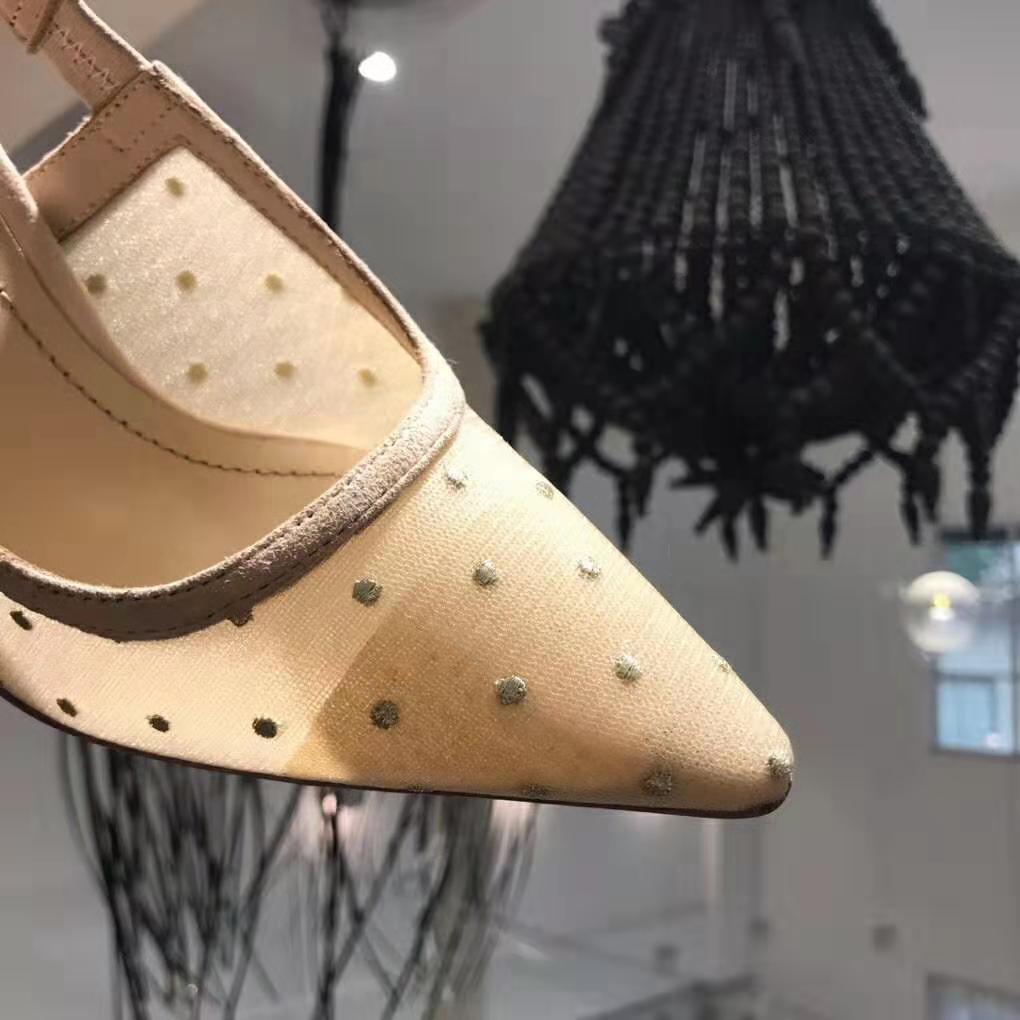Dior Women J’adior Plumetis Slingback Pump with Strass 10cm Heel-Sandy