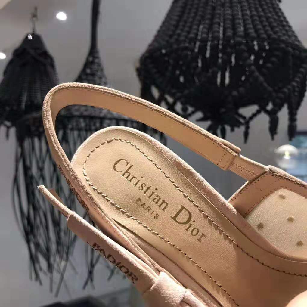Dior Women J’adior Plumetis Slingback Pump with Strass 10cm Heel-Sandy