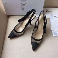 Dior Women J’adior Pump in Dotted Swiss Tulle and Rhinestones in 10 cm Heel-Black 1