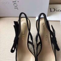 Dior Women J’adior Pump in Dotted Swiss Tulle and Rhinestones in 10 cm Heel-Black 1