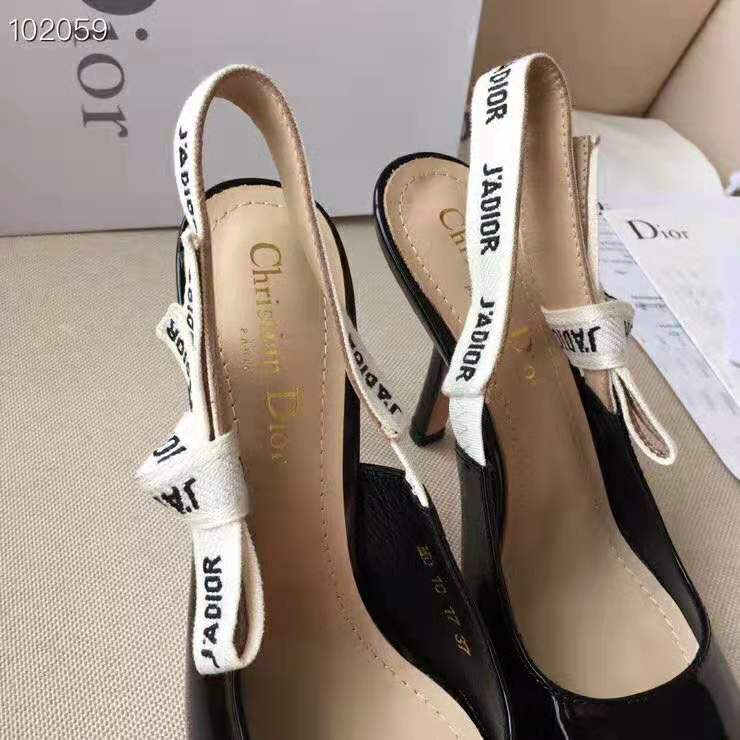 Dior Women J’adior Slingback in Black Patent Calfskin Leather in 10 cm Heel