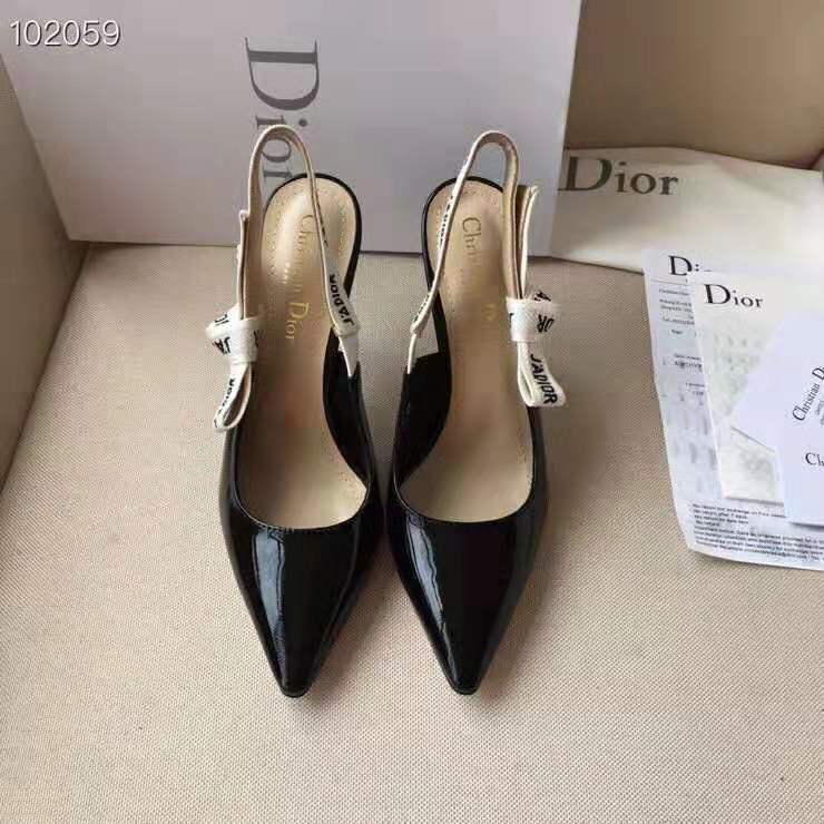 Dior Women J’adior Slingback in Black Patent Calfskin Leather in 10 cm Heel