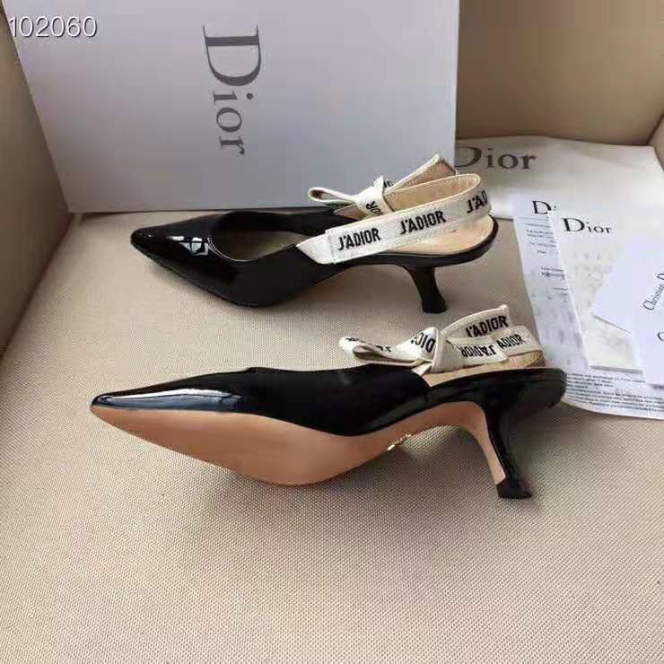 Dior Women J’adior Slingback in Black Patent Calfskin Leather in  6.5 cm Heel