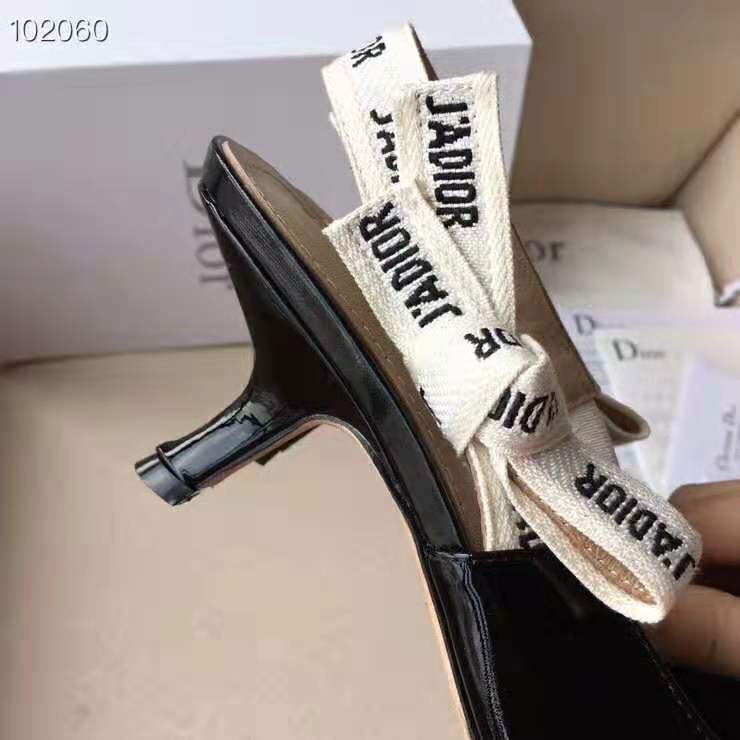 Dior Women J’adior Slingback in Black Patent Calfskin Leather in  6.5 cm Heel