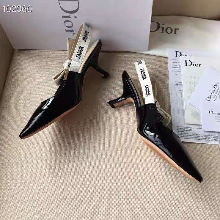 Dior Women J’adior Slingback in Black Patent Calfskin Leather in  6.5 cm Heel