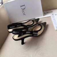 Dior Women J’adior Slingback in Gold-Tone Dotted Swiss in 6