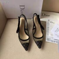 Dior Women J’adior Slingback in Gold-Tone Dotted Swiss in 6