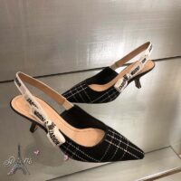 Dior Women J’adior Tartan Wool High-Heeled Shoe 65mm Heel 1