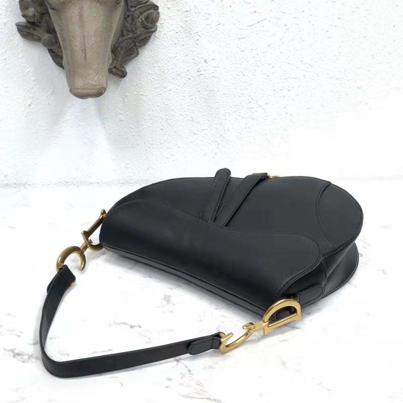 Dior Women Saddle Bag in Black Calfskin