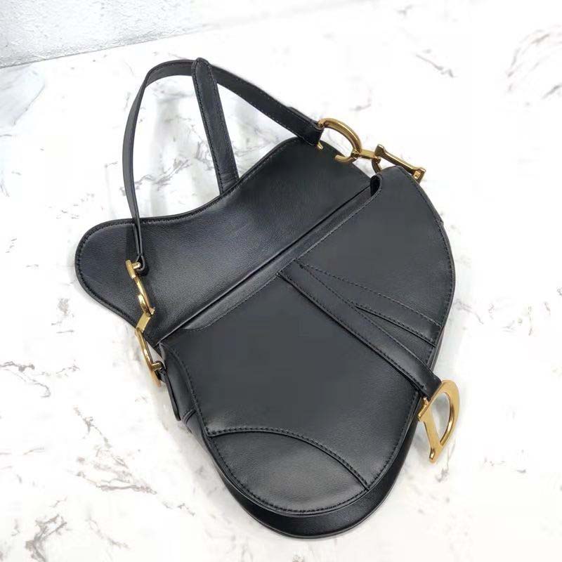 Dior Women Saddle Bag in Black Calfskin