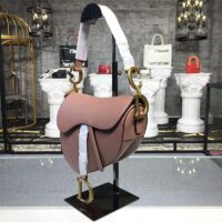 Dior Women Mini Saddle Bag in Pink Calfskin 1