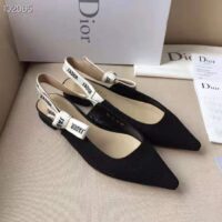 Dior Women Miss J’adior Ballerina in Black Technical  Canvas in 1cm Heel 1