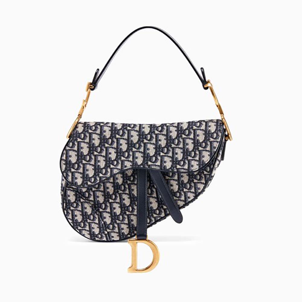 Dior Women Saddle Bag in Blue Canvas