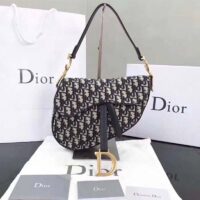 Dior Women Saddle Bag in Blue Canvas 1