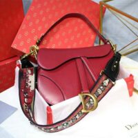 Dior Women Saddle Bag in Red Calfskin 1