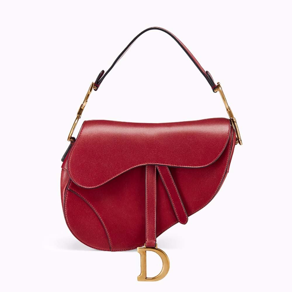 Dior Women Saddle Bag in Red Calfskin