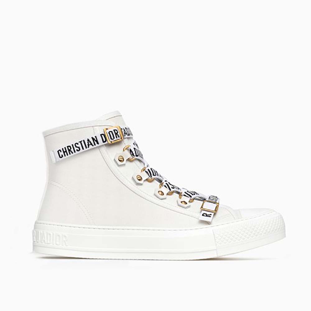 Dior Women Shoes High-Top Trainer in White Canvas-White