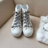 Dior Women Shoes High-Top Trainer in White Canvas-White 1