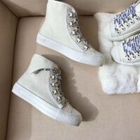 Dior Women Shoes High-Top Trainer in White Canvas-White 1