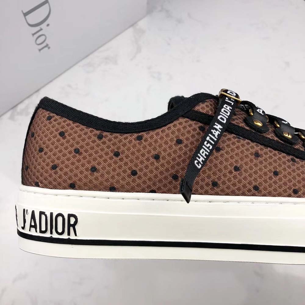 Dior Women Shoes Walkndior Plumetis Sneaker 5cm Heel-Brown