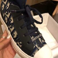 Dior Women Walk’N’Dior Techincal Knit Oblique Mid-Top Sneaker-Navy 1