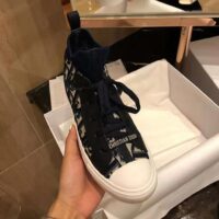 Dior Women Walk’N’Dior Techincal Knit Oblique Mid-Top Sneaker-Navy 1