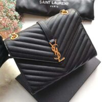 Saint Laurent YSL Women Envelope Large Bag in Grain De Poudre Embossed Leather 1