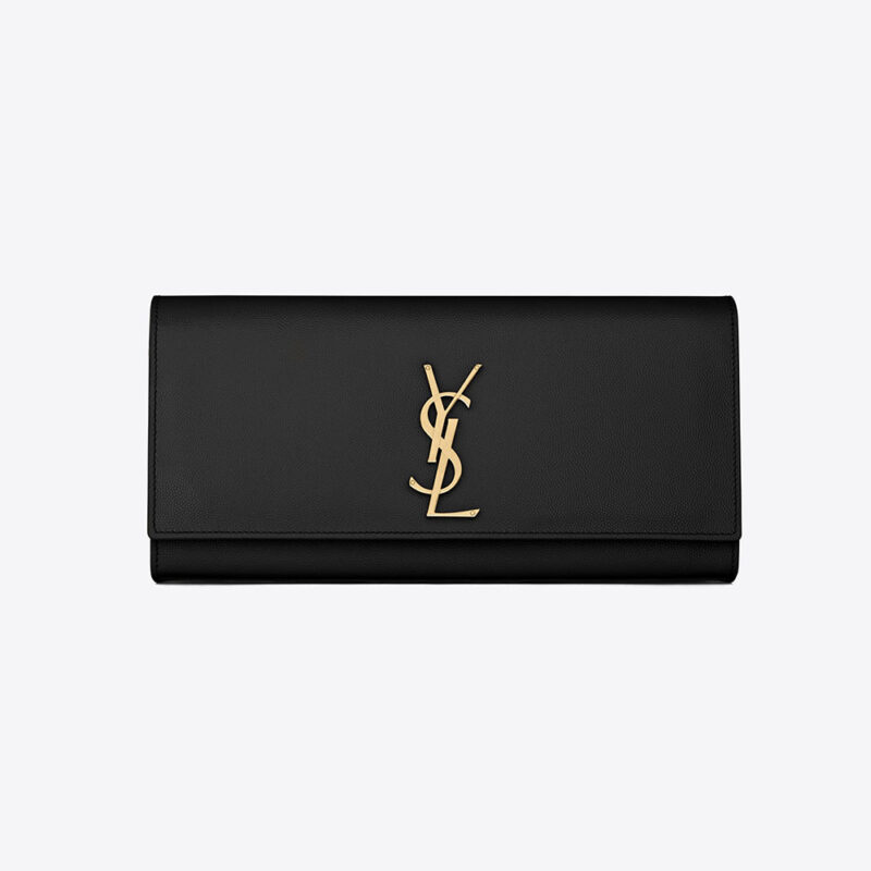 Saint Laurent YSL Women Kate Clutch in Grain De Poudre Embossed Leather
