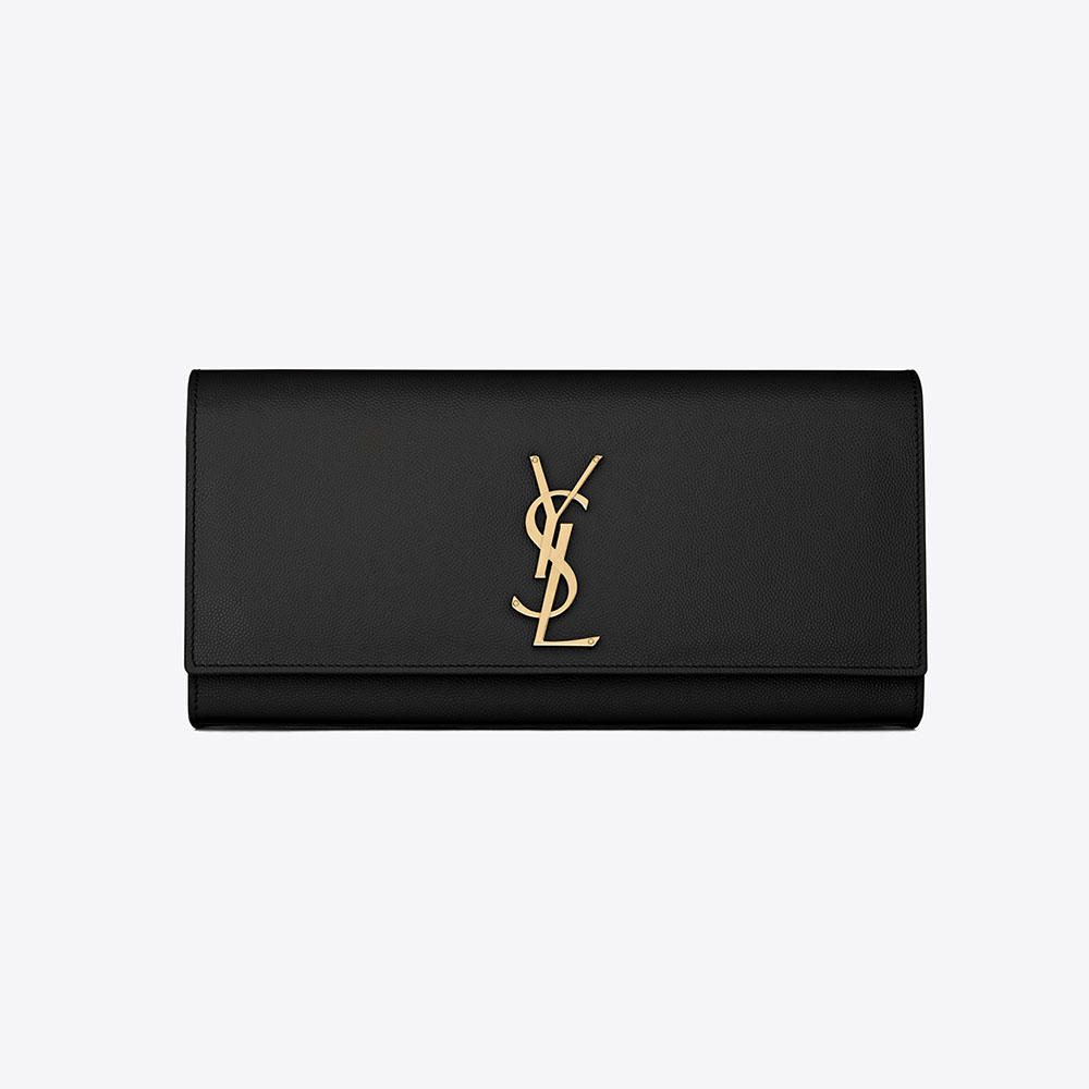 Saint Laurent YSL Women Kate Clutch in Grain De Poudre Embossed Leather