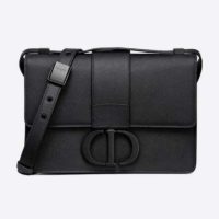 Dior Women 30 Montaigne Bag Black Grained Calfskin CD Clasp