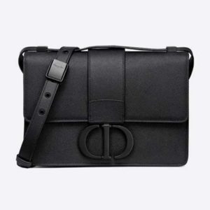Dior Women 30 Montaigne Bag Black Grained Calfskin CD Clasp